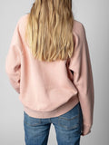 Printed Letter Strass Sweatshirt Women Washed Vintage Long Sleeve O Neck Pullovers Sweatshirts Female Classic Hoodies