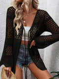 Fongt Beach Knitted Jersey In Summer 2025 Sexy Solid Color Knitted Beach Swimwear Shirt Sunscreen Cardigan