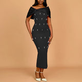 Fongt Spring/Summer Sweet Spicy Wind Bow Tectorial Dress Party Wine Stud Bag Butt Dress