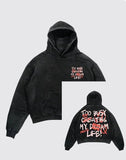 Fongt Zippered Sweater Net Red Hooded Cardigan Small Clock Letter New Printed Coat Top