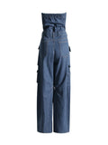 Trendy Spice Girl Wind 2025 New Niche Design Sensor Interface Bag Waist-Bowl Denim Jumpsuit