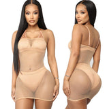 Rhinestone Diamond Mesh Bikini Cover Up Women Sequin Fishnet Bling Strapless Dresses Female Swimsuit Ladies Bathing