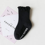0 to 4 Yrs Ruffle Edge Non-Skid Cotton Socks with Grip For Kids Toddlers Baby Girl Boneless Socks Four Seasons