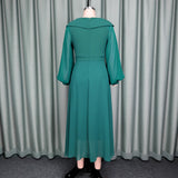 Fongt Yarn Lantern Sleeve Ass Skirts Irregular Skirt Elegant Dinner Dress Women's Dress Dress