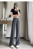 Fongt Suit Pants Hanging Woman Summer Small High-Grade Ice Silk Impenetrable Narrow Version Of Casual Straight Pants