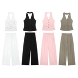 Fongt Folding Wide Leg Trousers 8365532 Set