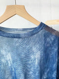 Fongt Shot Giant Beautiful Denim Blue Mesh Undershirt Women's Cuff Button Slit Thin Long-Sleeved T-Shirt Top Ins-Outfit