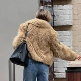 Fongt Women's 2025 New Explosive ZA Fur Curly Jacket Jacket