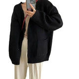 Fongt Women's Wear Fall / Winter 2024 New Large Pocket Knit Cardigan Top-Outfit