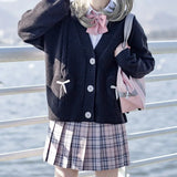 Spring Autumn V-neck Cotton Knitted Sweateong Sleeve Casual Fashion Single-breasted Harajuku Jacket Cardigans 2022