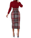 Fongt Women's Clothing 2023 Spring And Summer New Long-Sleeved High-Collar Open Fork Waist And Hip