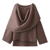 Fongt And Winter New Women's Loose Casual Cape Shawl Knit Sweater Coat