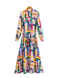 Fongt Women's Tie-Dyeed Long-Sleeved Dress 9645
