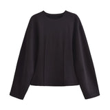 Fongt New Double-Sided Round Collar Blouse 3641859 Elastic Casual Trousers 3641860