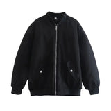 Spring Autumn Bomber Jacket Men And Women Warm Zipper Pockets Winter Coat Female Jacket Parkas Female