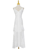 Fongt Suspension Women's Evening Dresses Spring 2025 New V-Necked Nets With Vied Suspension