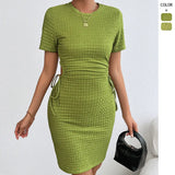 Spring And Summer EBAY Women's Dresses Short Sleeves Loose Solid Chiffon