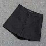 Fongt And Summer Slim Show Thin Shorts Female Blue New 2024 Korean Version Design Sense Casual A Word Wear Wide-Leg Pants-Outfit