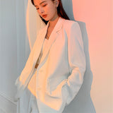 Fongt Blazer Women's Senior Feeling Spring And Autumn Thin Korean Version Of Loose Design Small Long-Sleeved Casual Suit