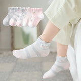 5 Pairs/lot 1 to 12 Yrs Cotton Children's Socks Stereo Animals Summer Thin Kids' Mesh Socks Cute Girls Boys