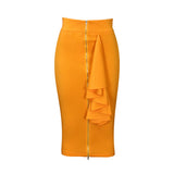Fongt Women's Clothing 2025 Autumn New Fashion Bag Hip Sexy Zipper Large African Half-Body Skirt