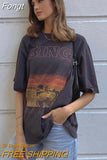 Graphic T-Shirts for Women 2023 Summer Clothes Cotton Printed Vintage Tee Shirt Female Fashion Tees Tops Tshirt