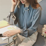 Fongt And Autumn 2025 New Fashion Solid Color Loose Lantern Sleeve Chiffon Shirt Women's Design Sense Long Sleeve Jacket Han Fan Shirt