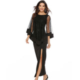 Dress Ebay Popular Style Sequins Stitching High Waist Fake Two Long Dresses-Outfit