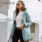 2022 New Spring Autumn Women coat Simple Mid-Length Fashion unique splicing Hooded design Women's spring jackets