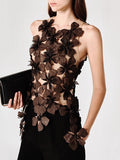 Fongt Temperament Vest 2025 Autumn And Winter New High-End Design Three-Dimensional Flowers Beautiful Sleeveless Body