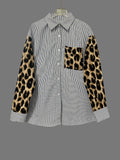 Fongt Loose Spliced Striped Shirt Top