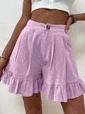 Fongt Women's Summer Wearing Casual Broad Legs Loose Shorts 2025 Summer New Women's High Waist Shorts