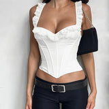 Fongt Summer 2024 New Hottie Vest Fashion Street Casual Girded Blouse