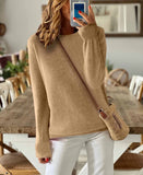 Fongt Sheintemu Autumn And Winter Long Sleeve Simple Solid Color Sweater New