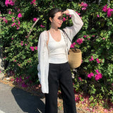 Fongt Xixi 2025 Spring And Summer New Simple Temperament Pure Knitted Bottom Sling Vest Women 89236