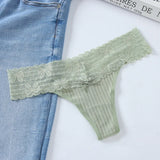 Fongt Breathable Thread Cotton Splicing Lace T-Shirt Cotton Lace Lace Side Large Size Low-Rise T-Pants Ladies Trousers