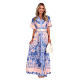 Fongt Collar Lotus Side Top High Waist Three-Dimensional Skirt Half Dress Suit Woman