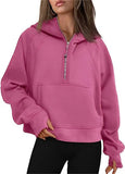 Fongt Autumn And Winter New Fashion Leisure Sports Half Zipper Hooded Short Plus Velvet Wear