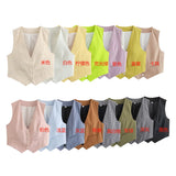 Fongt Summer New Women's Street Fashion Leisure Vest 15 Color V Collar Vest