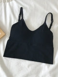 Women Tops Sexy Solid Crop Top Women Tank Tops Sleeveless Slim Camis With Bra Basic Underwear Tops-Outfit