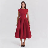 Fongt Autumn And Winter New Women's Fashion Temperament Sexy Back To Repair Solid Color Dress