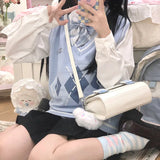 Fashion Oversize Harajuku Knitted Sweater Anime Tank Tops Women Pastel Goth Vest Y2k Kawaii Aesthetic Emo Alt