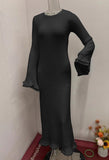 Fongt Solid-Colored Round-Neck Long-Sleeved Dress Woman With Wooden Ear In Autumn 2025