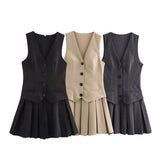 Fongt Homemade New Women's Classic Wide-Rendered Vest Dress 2157554