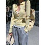 Fongt Autumn Wear A Set Of Korean Casual Lazy Half-Neck Knitted Wide-Legged Leg Trousers Two Sets Of Women