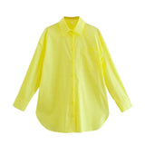 Trendy Women's Shirt Spring New Candy Pocket Long-Sleeved Button Cardigan Lapel Blouse-Outfit