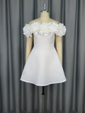 Fongt French Sweet One-Word Shoulder Petal A Dress Famous Banquet Dress Dresses Dresses