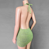 Fongt Explosion Women's Vacation Swimwear Sexy Bag With Naked Back Sling Sweater Knitted