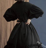 Fongt COS Suit New Long-Sleeved Loose Button-Collar Lace Lantern Sleeve Decoration Lolita