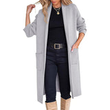 Fongt Women's New Autumn And Winter Fashion Women's Long Hair To Open The Jacket